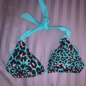 Neon Cheetah Triangle Bathing Suit Top